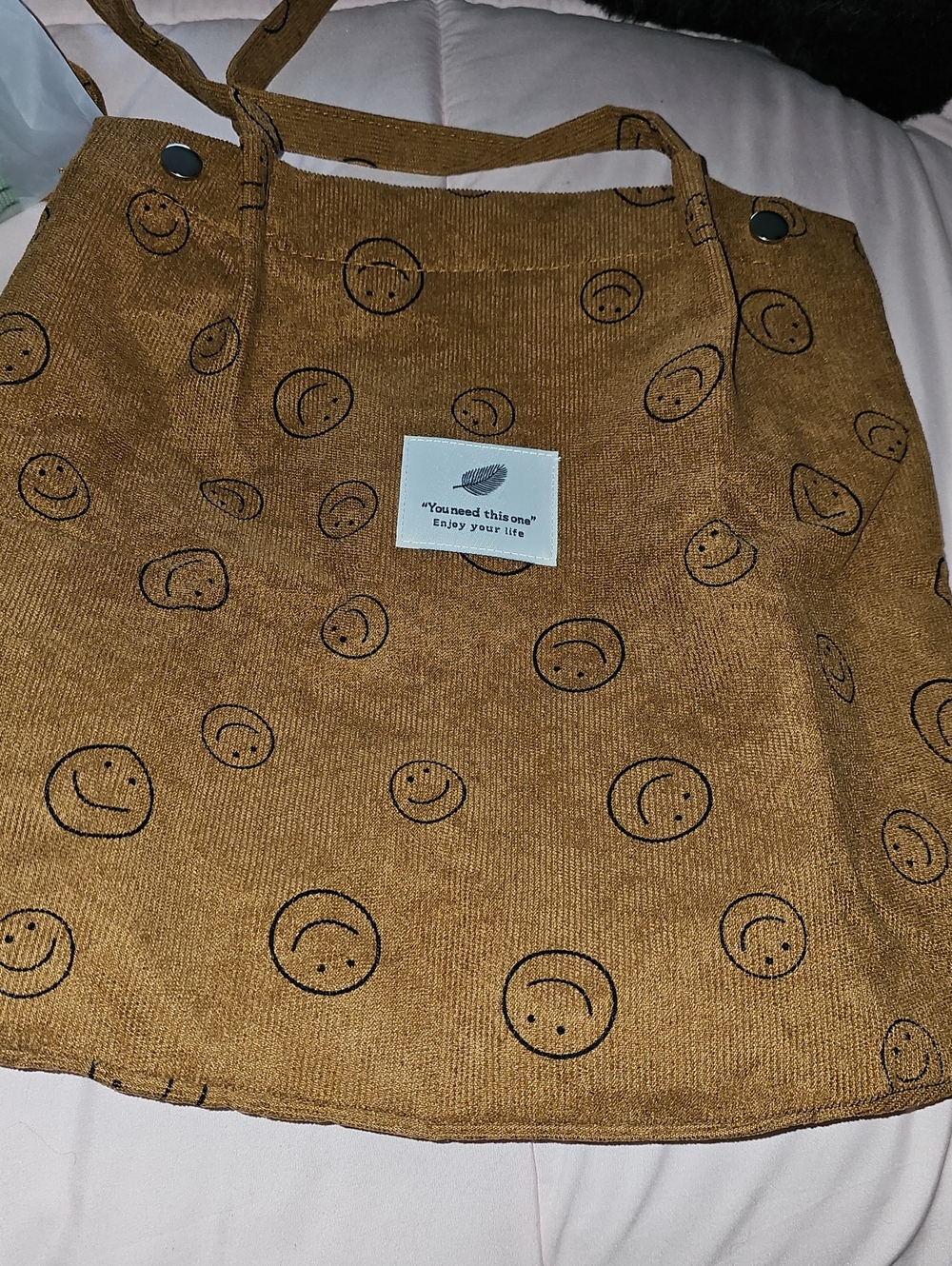 Casual Brown Smiley Corduroy Skirt